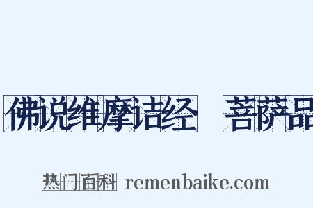 佛说维摩诘经·菩萨品是什么意思的图片